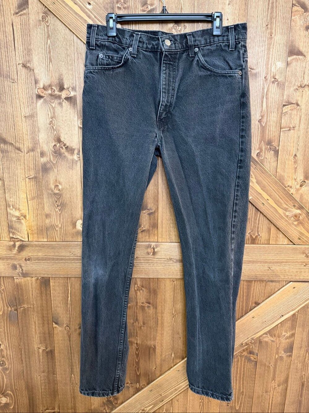 Vintage Levi’s 505 Regular Fit Straight Leg Jeans Men’s 34x32 Black USA Made(927